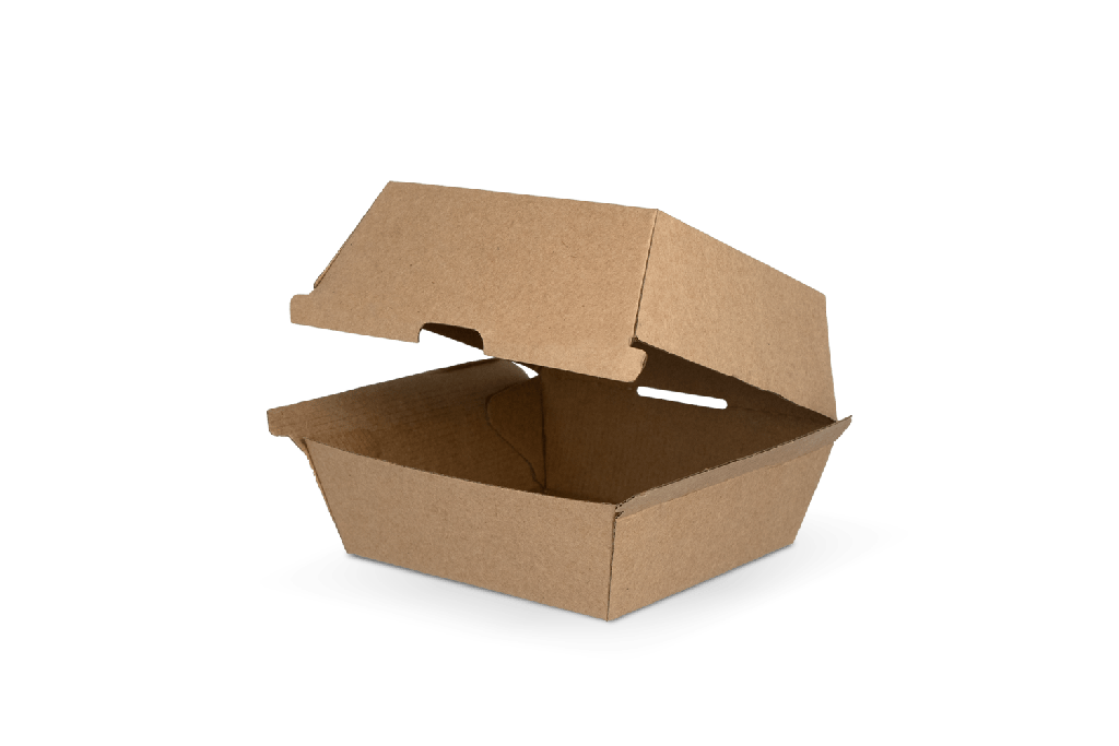 Hamburgerbakje IP7 Klein golfkarton kraft Bio 200st