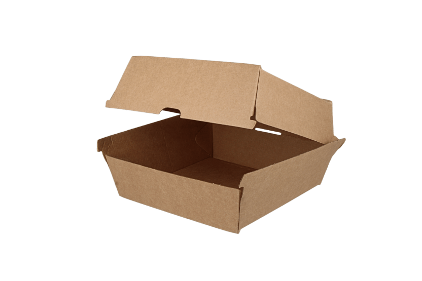 Hamburgerbakje Extra Groot golfkarton kraft Bio 200st