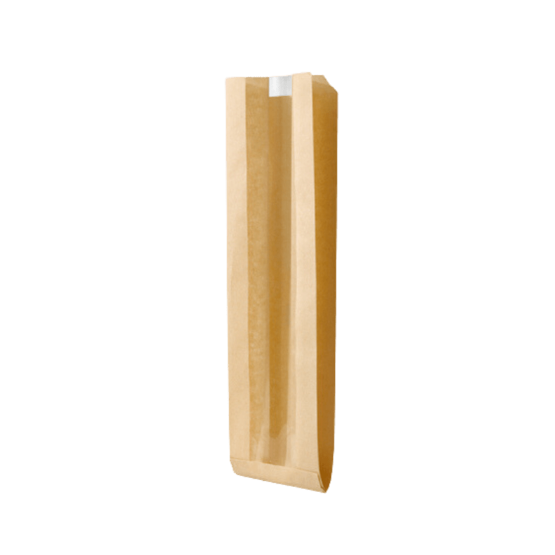 Broodzak met venster 10+18x36cm kraft 1000st