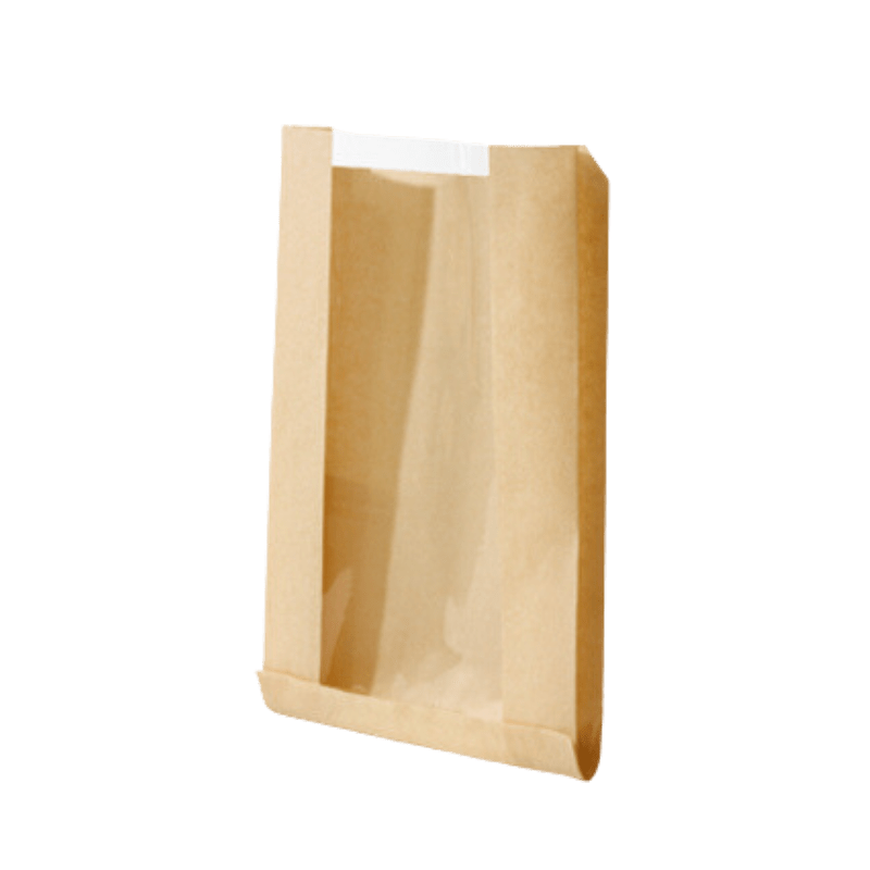 Broodzak met venster 16+20x22cm kraft 1500st