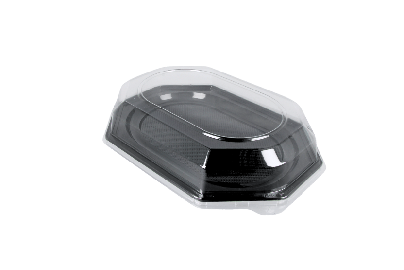 [1519987252] Deksel voor catering schalen 35cm transparant rPET 50st