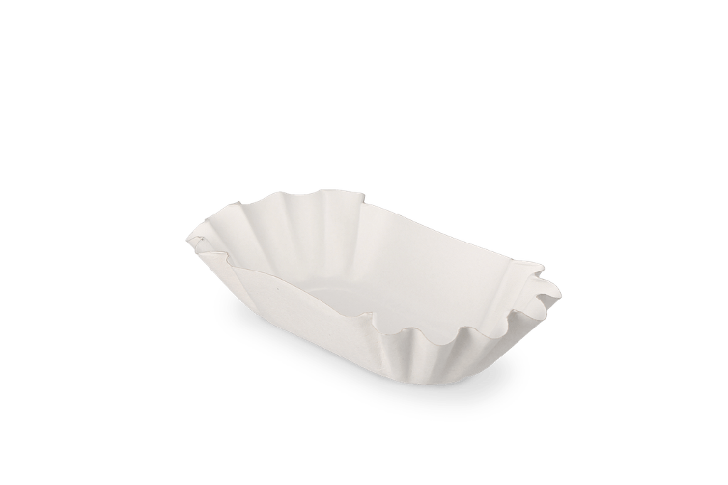 Kartonnen schaaltje geschulpt 170x100x30mm wit 2000st