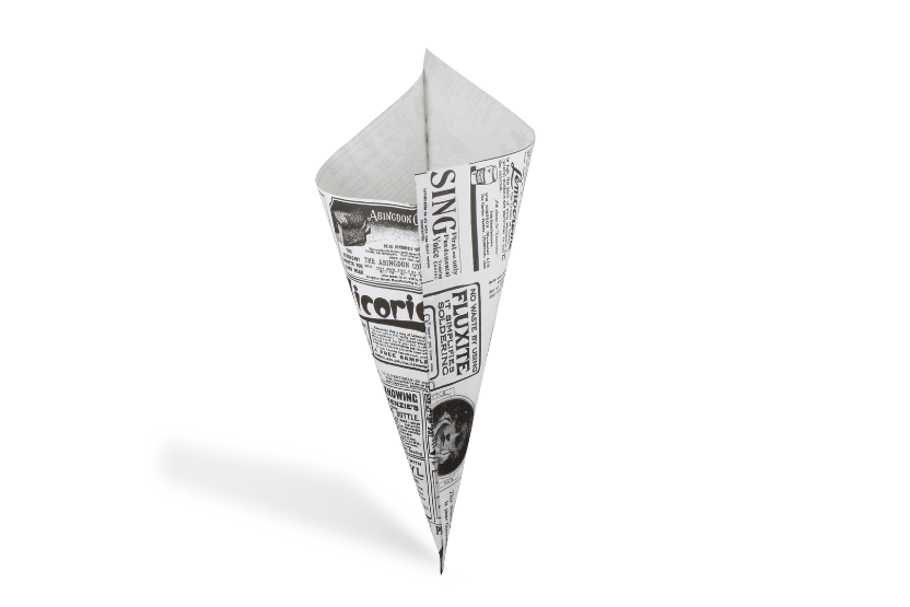 Puntzakken 'Krant' K21 - 21cm vetvrij papier BIO 2000st