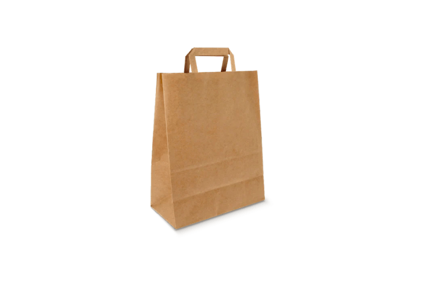Papieren tasjes Klein kraft 22+10x28cm BIO 250st