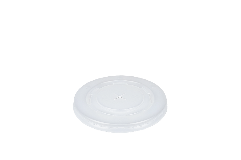 [1519987536] Deksel PS Milkshakebeker plat met kruis Ø90mm 1000st