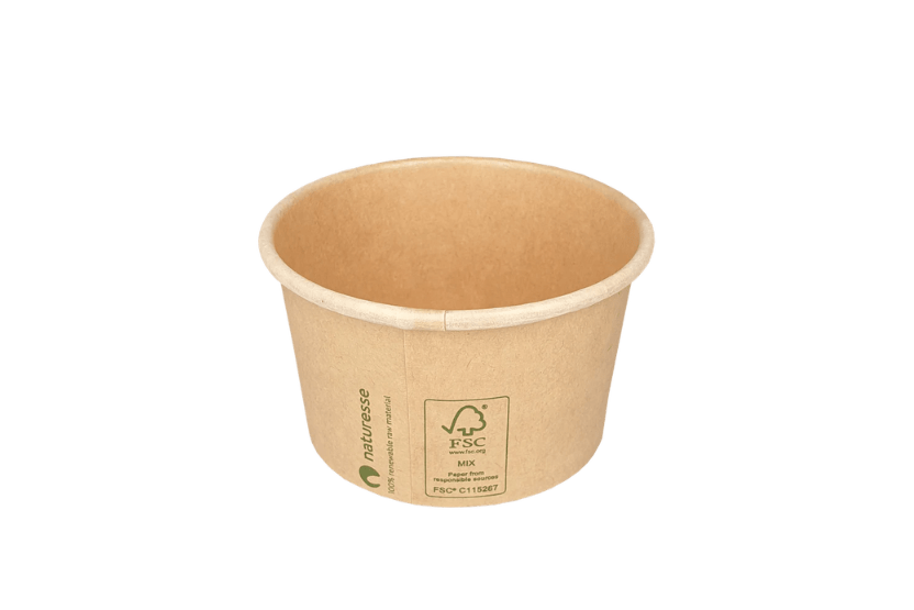 [1519987538-2] Bakje 150 / 180cc Ø85mm 5oz karton kraft met BIO coating 1000st