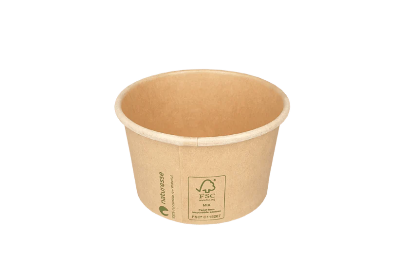 Bakje 150 / 180cc Ø85mm 5oz karton kraft met BIO coating 1000st