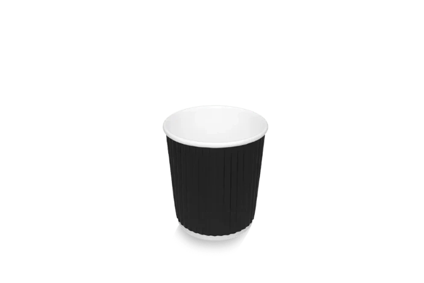 Kartonnen koffiebeker 120cc 4oz Ripple Zwart 500st
