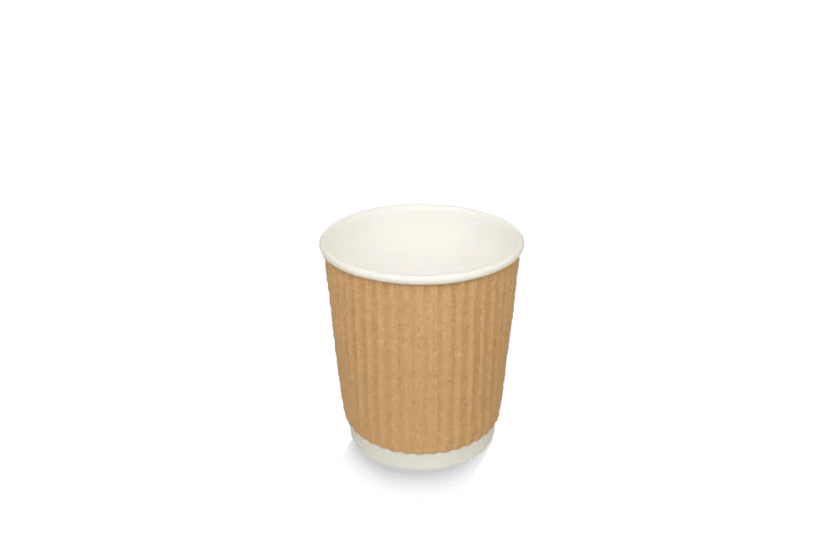 Kartonnen koffiebeker 120cc 4oz Ripple Kraft 500st