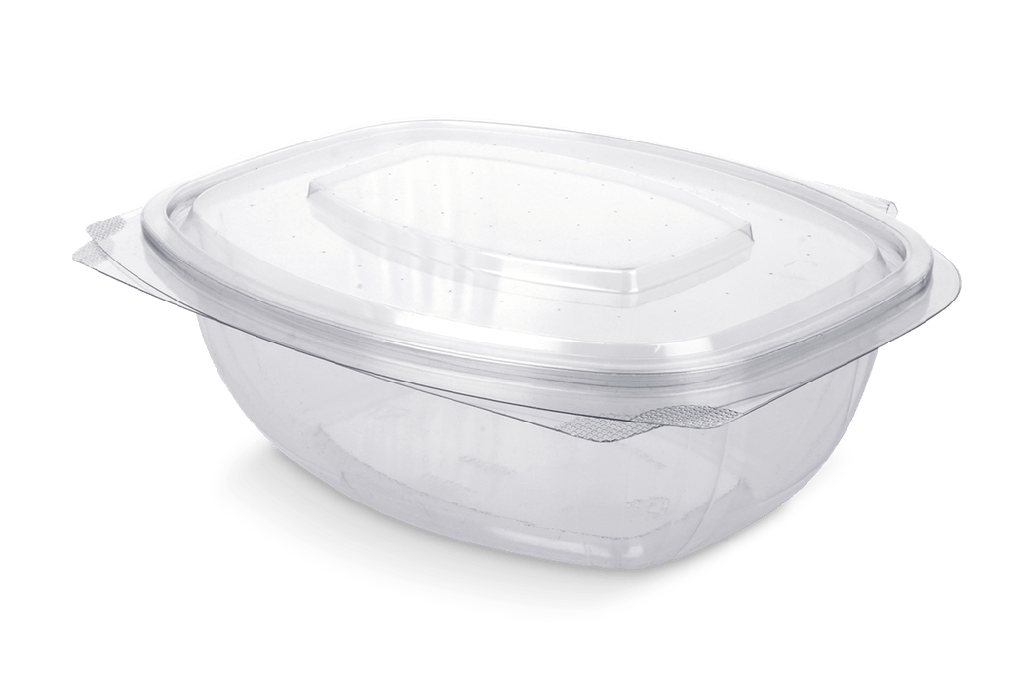 Saladebakje met klapdeksel 1000 ml rPET 224st