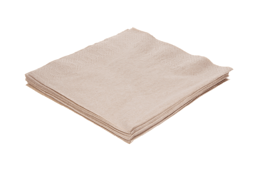 Servet 2 laags 1/4 vouw 40x40cm papier kraft BIO 1500st