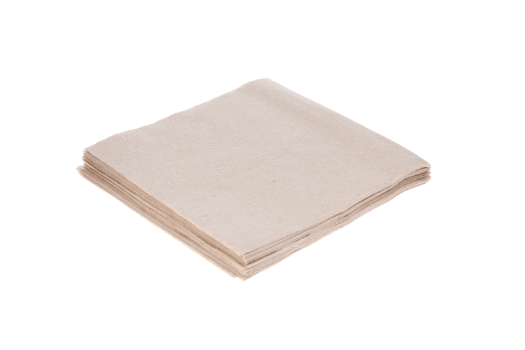 Servet 1 laags 1/4 vouw 33x33cm papier kraft BIO 4000st