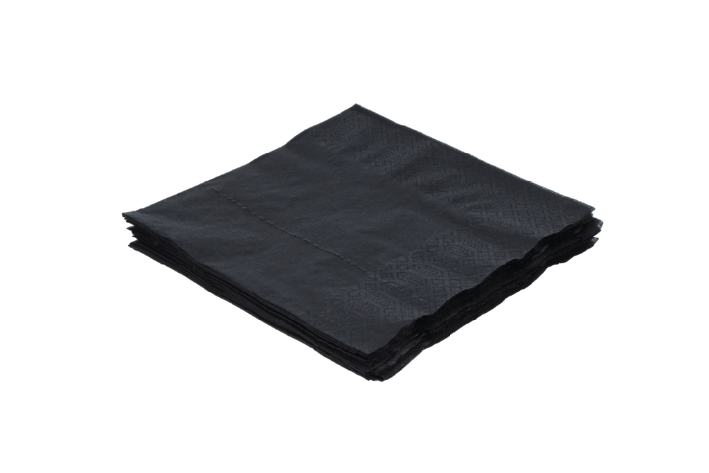 [1519987624-1] Servet 2 laags 1/4 vouw 33x33cm papier zwart BIO 2000st