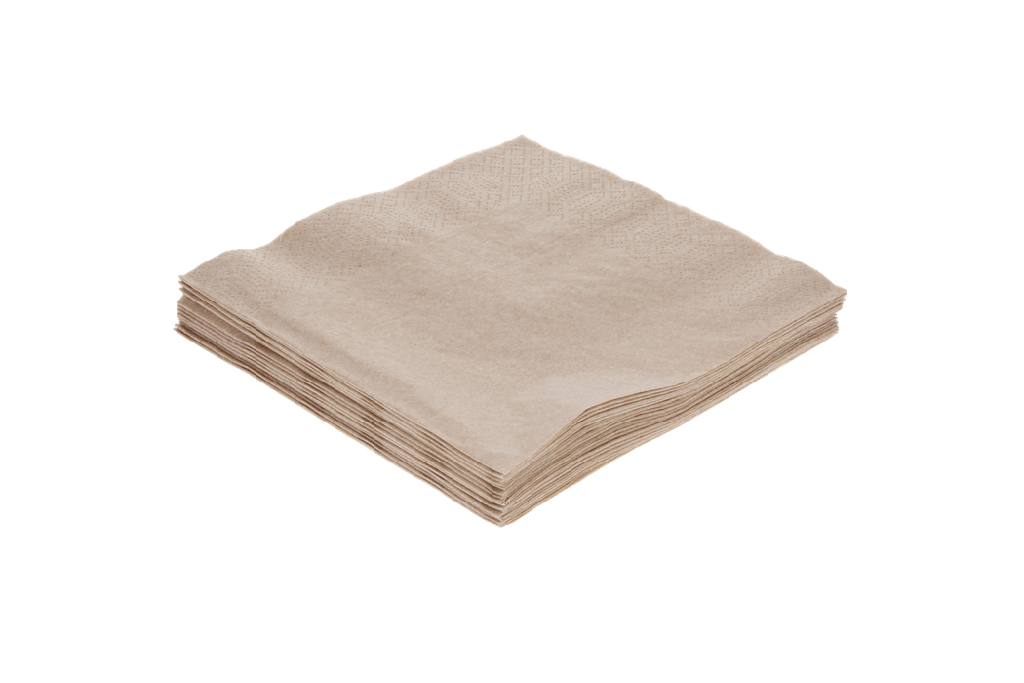 Servet 2 laags 1/4 vouw 33x33cm papier kraft BIO 2000st
