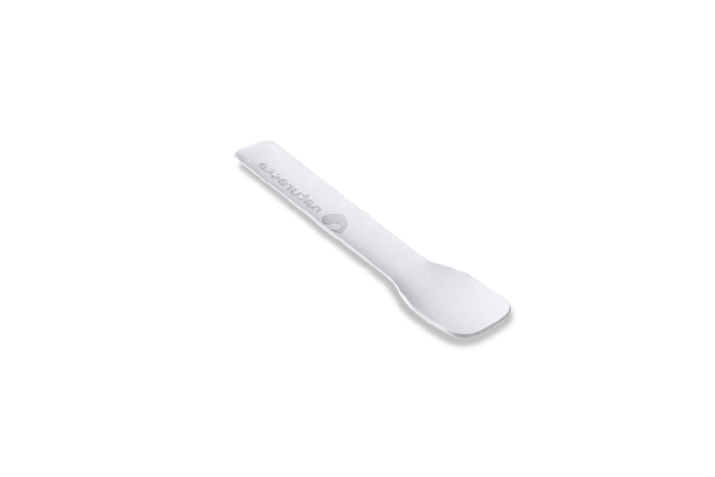 Papieren ijslepel schepje 95mm wit 3000st