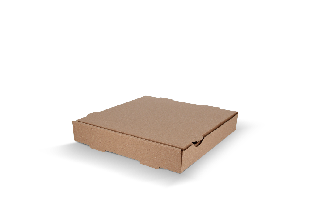 Pizzadozen 24x24x4cm kraft bruin BIO 100st