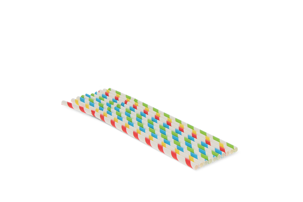 Papieren buigrietjes kleurenmix 240x6mm BIO 4800st