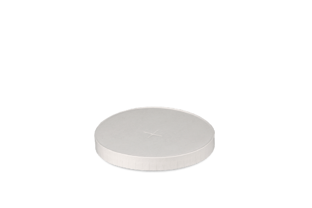 Deksel milkshakebeker met kruis Ø90mm karton Wit 1000st