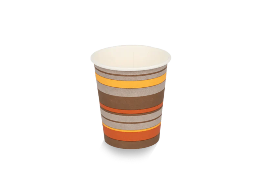 Kartonnen koffiebeker 230cc 8oz gestreept 1000st