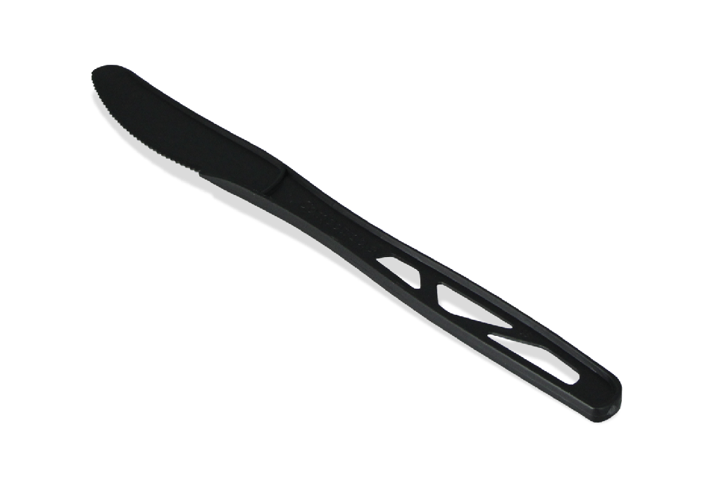 Herbruikbaar mes 180mm CPLA zwart BIO 1000st