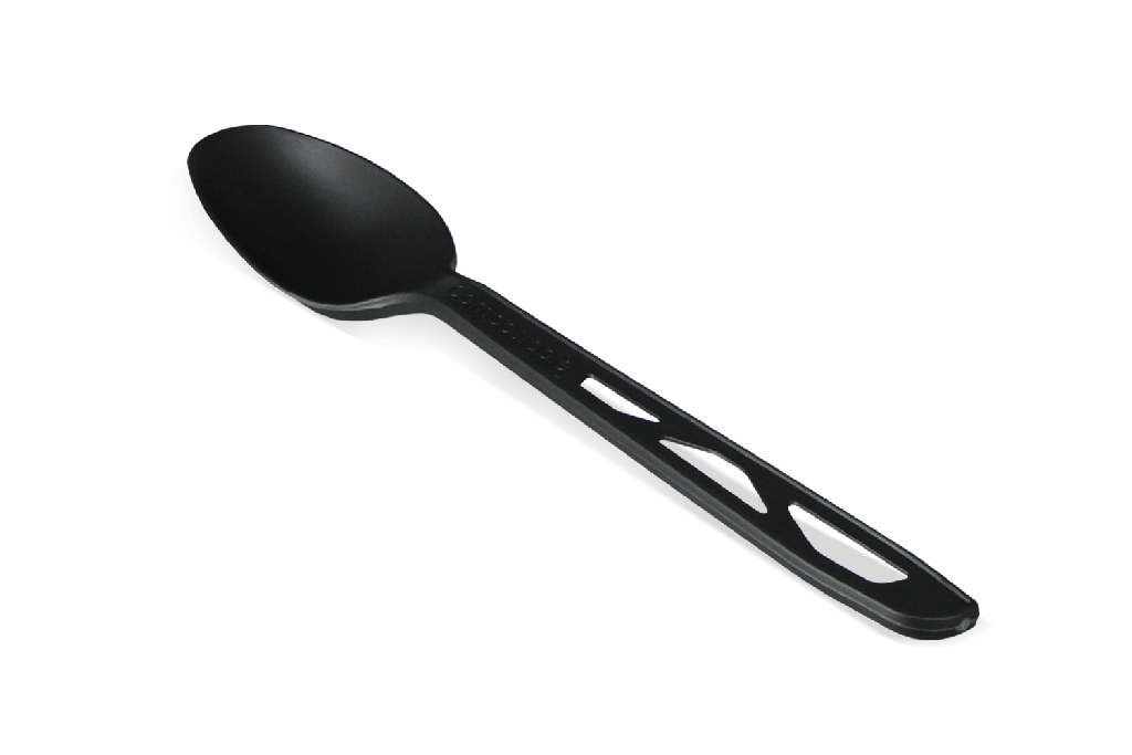Herbruikbare lepel 160mm CPLA zwart BIO 1000st