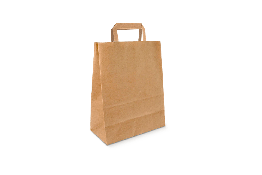 Papieren tasjes Klein kraft 22+10x28cm gerecycled 250st