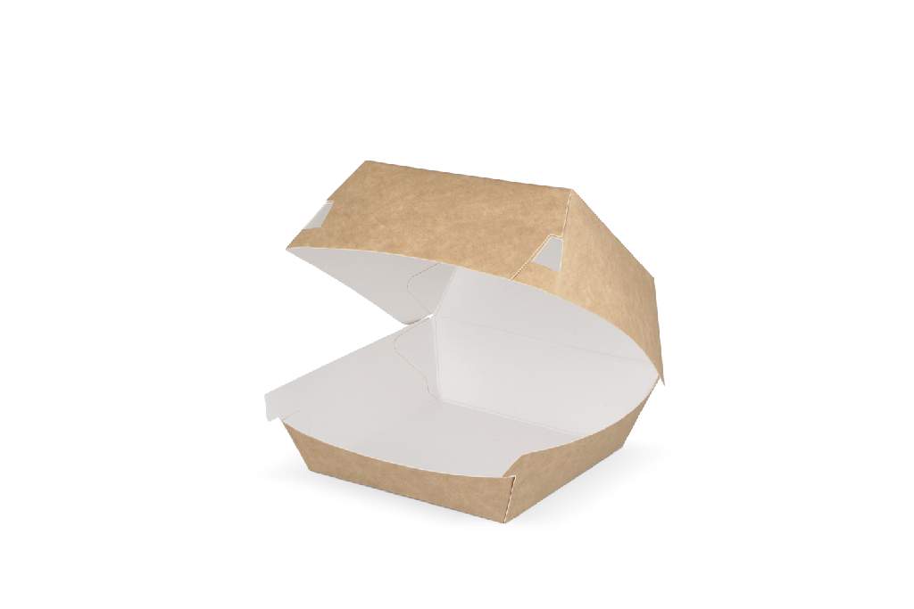 Hamburgerbakje Klein kraft/wit BIO 400st