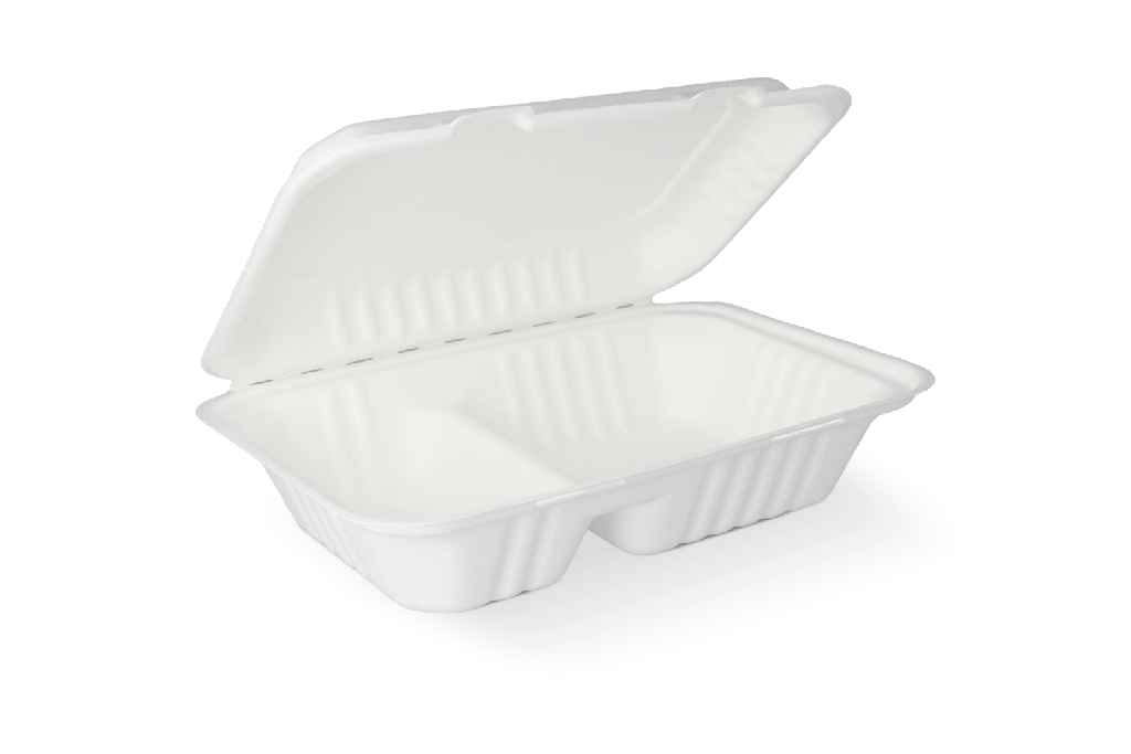 Menubox 2-vaks suikerriet BIO 500st