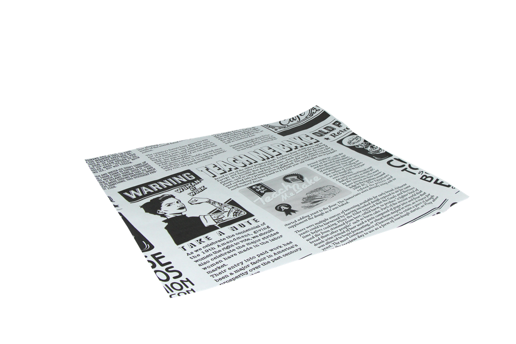 Vetvrij papier 33x30cm hamburgervellen krant wit 2000st