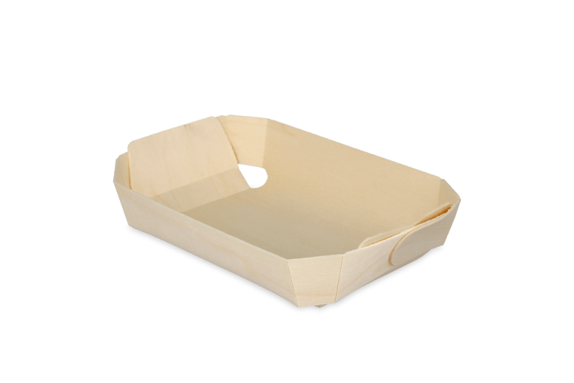 Houten snackbakje 175x110x40mm 200st