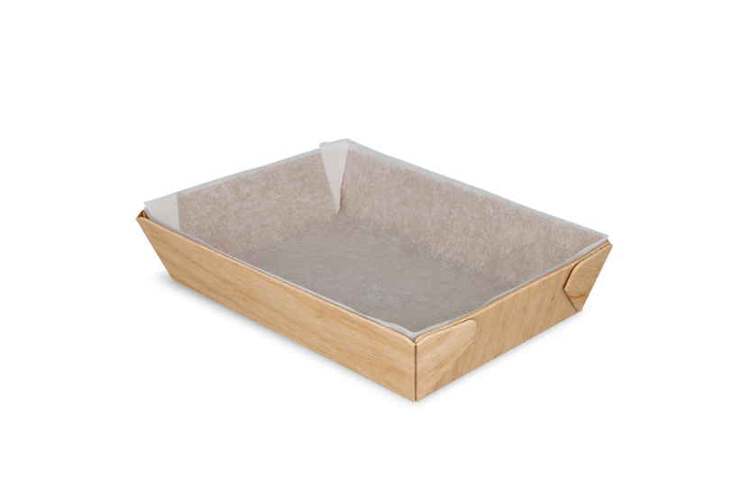 Houten snackbakje 144x100x35mm 280st