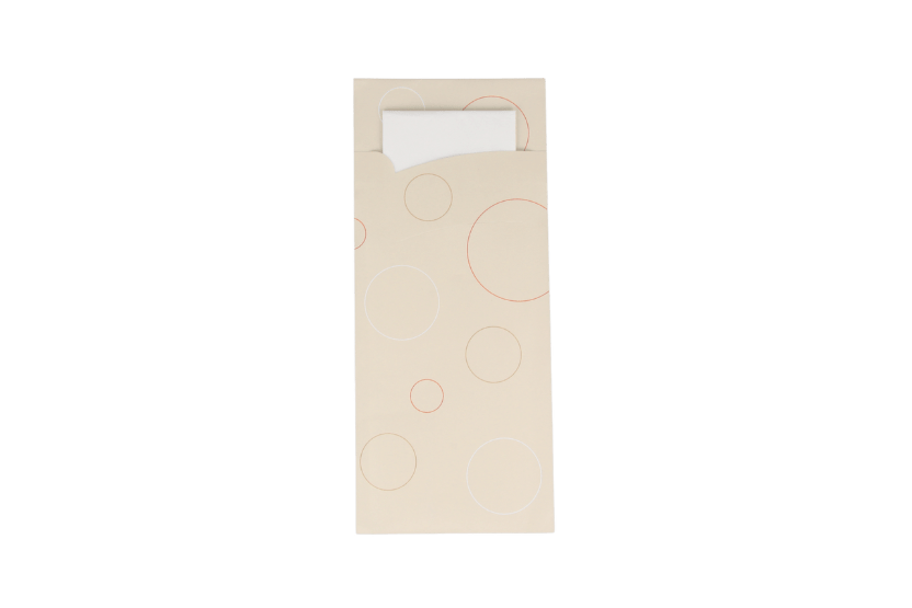 [1519988606] Bestekzakje pochette Bubble met wit servet 600st