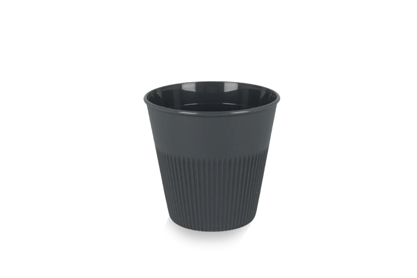 Herbruikbare koffiebeker 230cc 8oz geribbeld grijs 240st