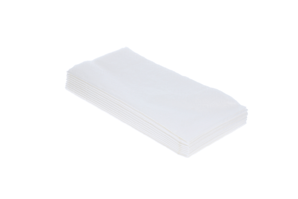 Servet 2 laags 1/8 vouw 40x40cm papier wit 3000st