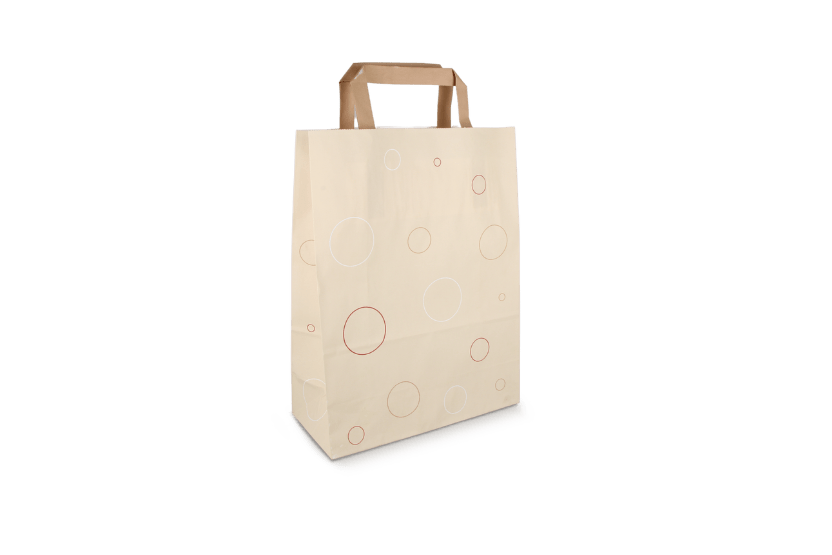 [1519989027] Papieren tasjes Klein bubbles 80 gr. 22+10x29cm 500st
