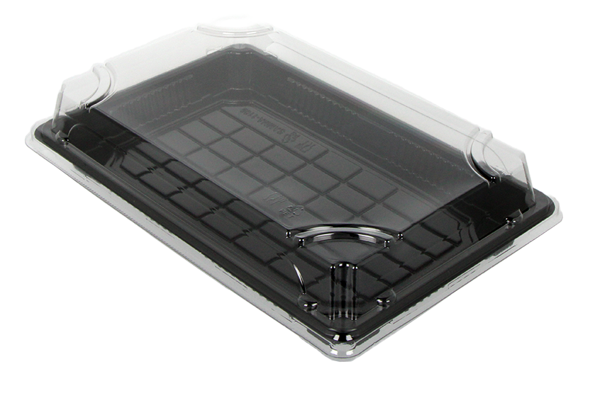Sushi tray HP-09 + deksel 240x150x25mm Zwart 400st
