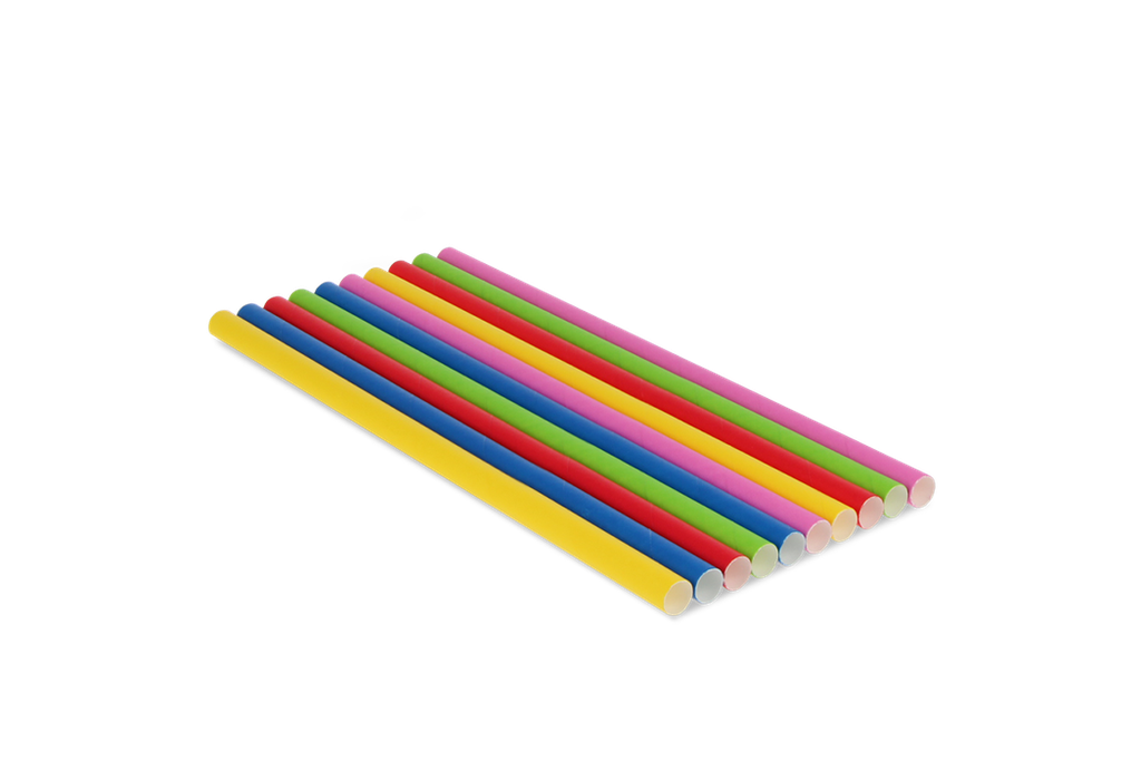 Papieren rietjes kleurenmix 240x10mm BIO 2400st