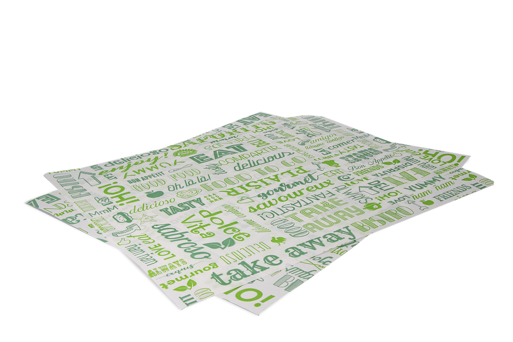 [1519987758-1-GROEN] Vetvrij papier 33x30cm hamburgervellen bamboe 4000st