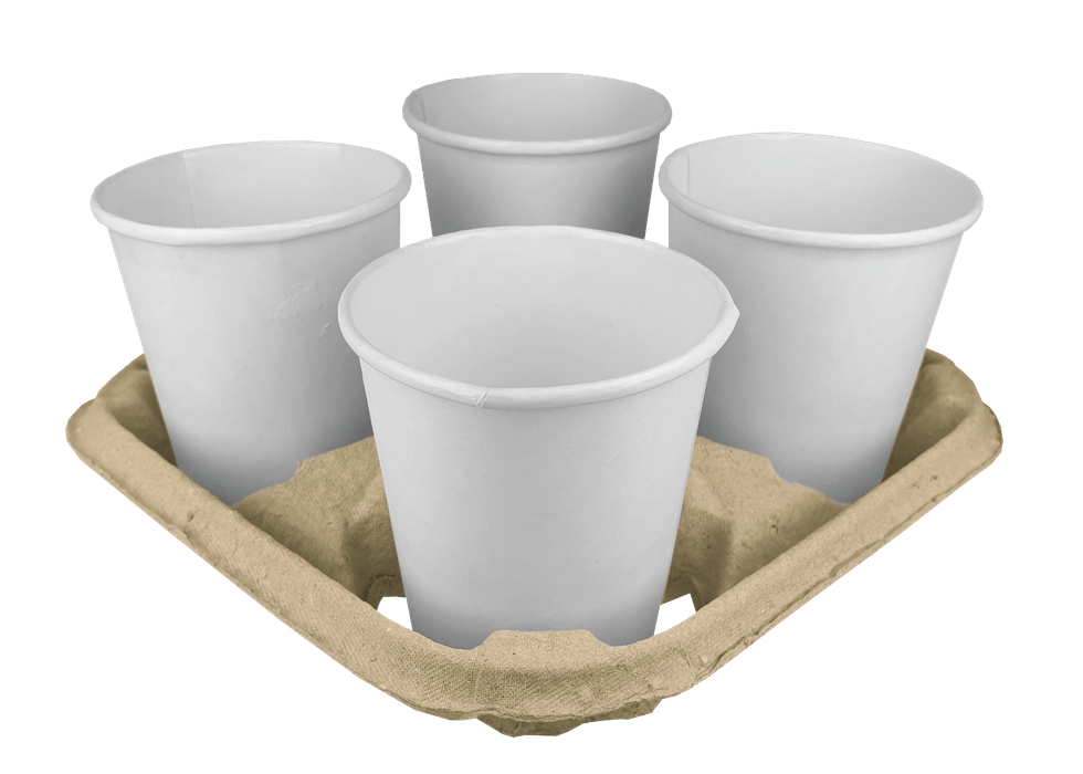 [1519987575] Draagtray voor 4 bekers Gerecycled Karton 220st