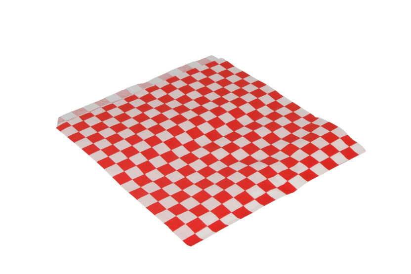 Hamburger zakje 17x18cm boerenbont geruit vetvrij papier BIO 4000st