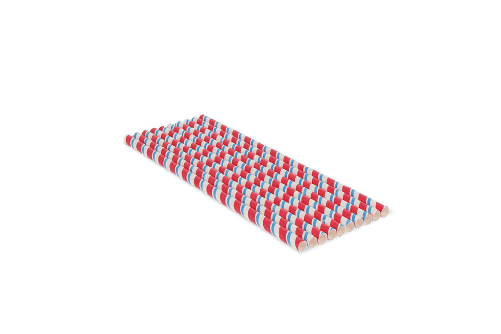 Papieren rietjes gekleurd 230x8mm BIO 2400st