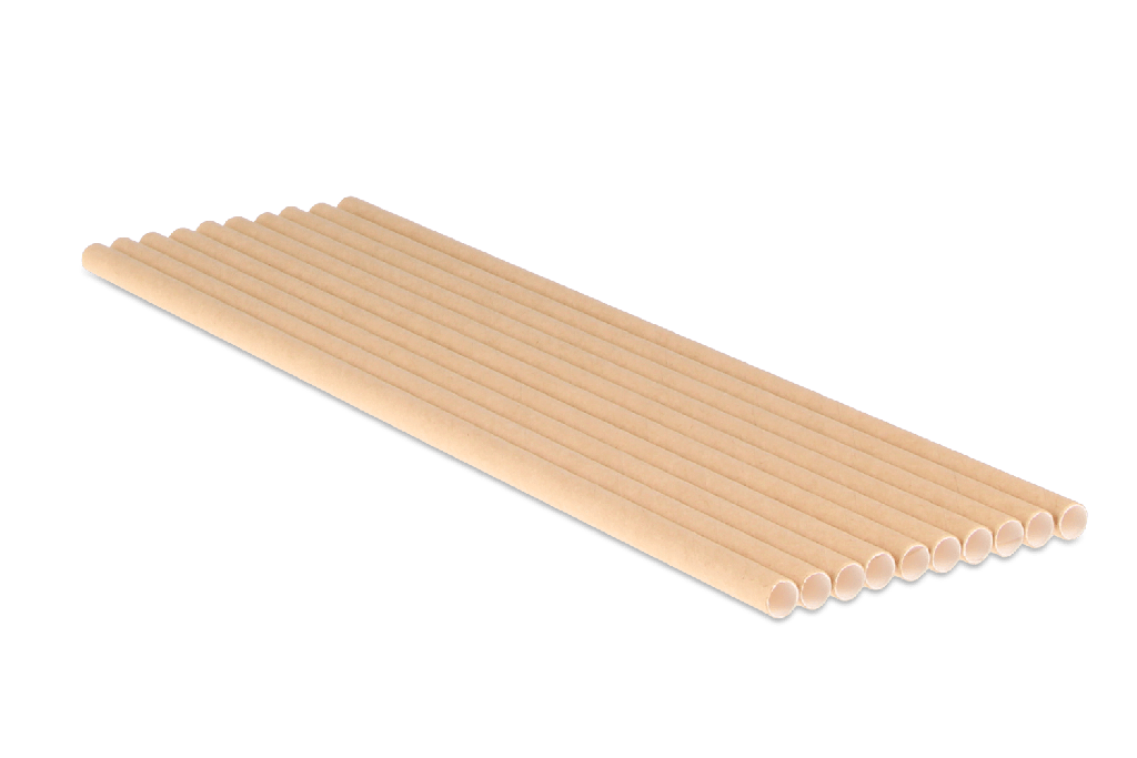 Papieren rietjes naturel 200x6mm BIO 4800st