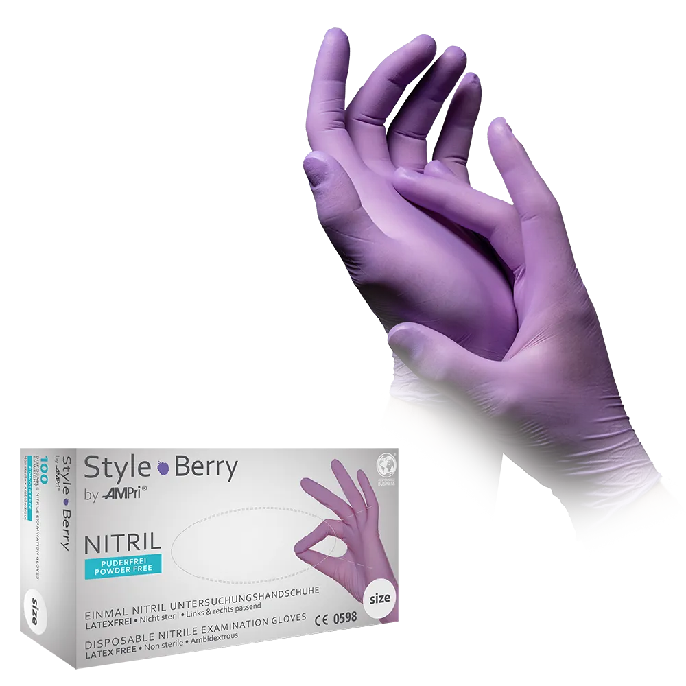 Nitril Wegwerphandschoen Poedervrij Style Bessen Paars L 100/doos 01184