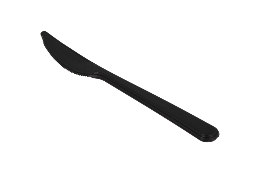 Herbruikbaar mes 180mm PP zwart 1000st