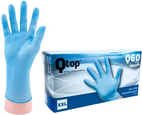[QGL-76AR24] Nitril Wegwerphandschoen Poedervrij Blauw S - 6,0 mil - (heavy) 100/doos