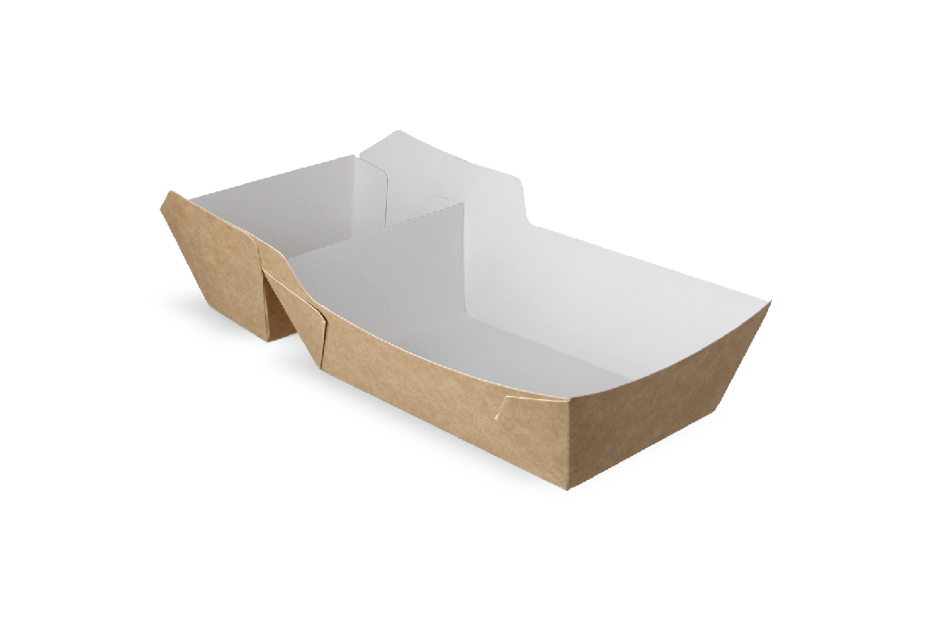 Frietbakjes A22 (A9+1) kraft/wit BIO 400st