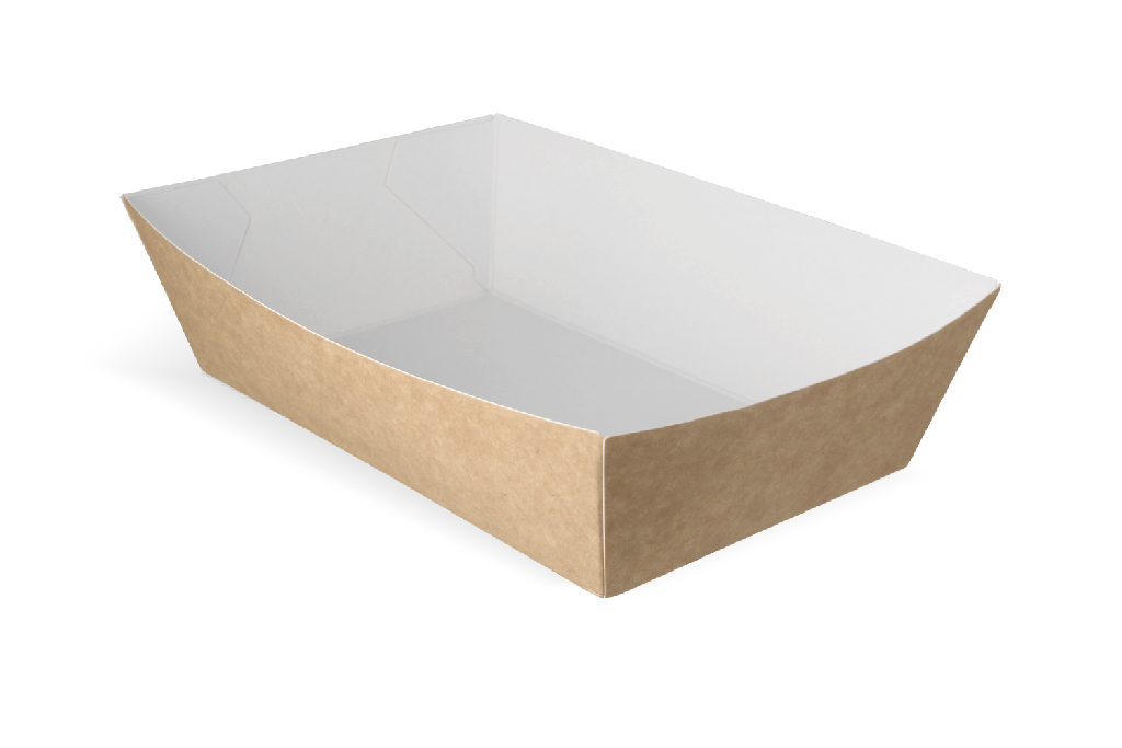 Frietbakjes A50 kraft/wit BIO 400st (Kraft/ Karton)