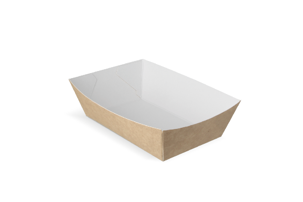 Frietbakjes A9 kraft/wit BIO 400st (Kraft/ Karton)
