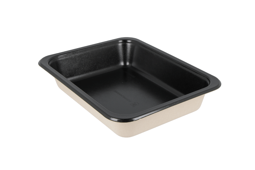 Suikerriet menutray 227x178x44mm 1vaks zwart CPET-lam 250st