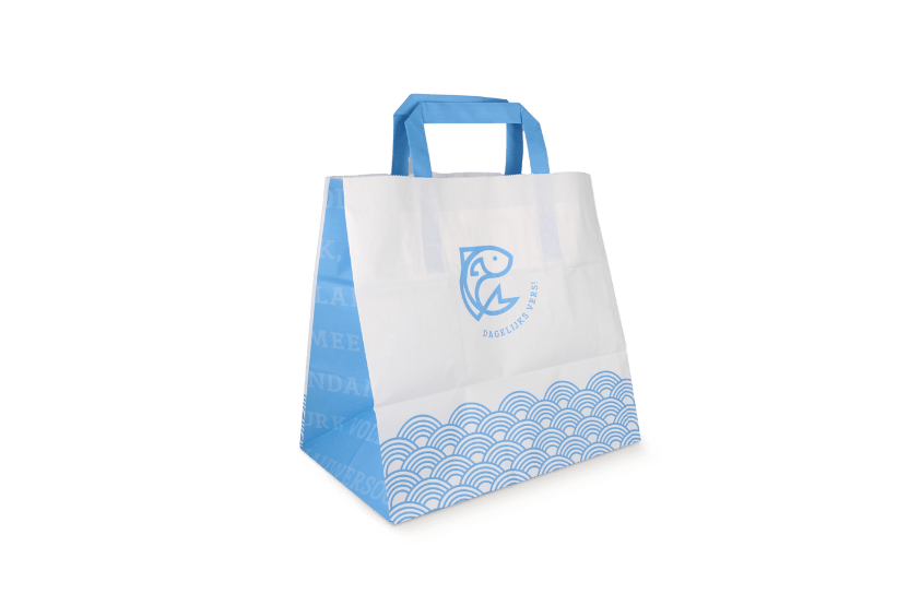 [1519925039] Papieren tassen Middel Vis 70 gr. 26+17x25,5cm 250st